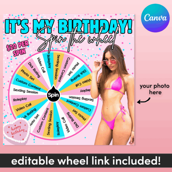 It's My Birthday Spin The Wheel OnlyFans Template - Image 2